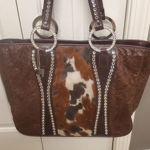 Ravinia cowhide crystal tote